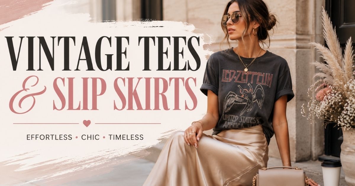 Vintage Tees Paired With Slip Skirts | Casual Chic Style Guide