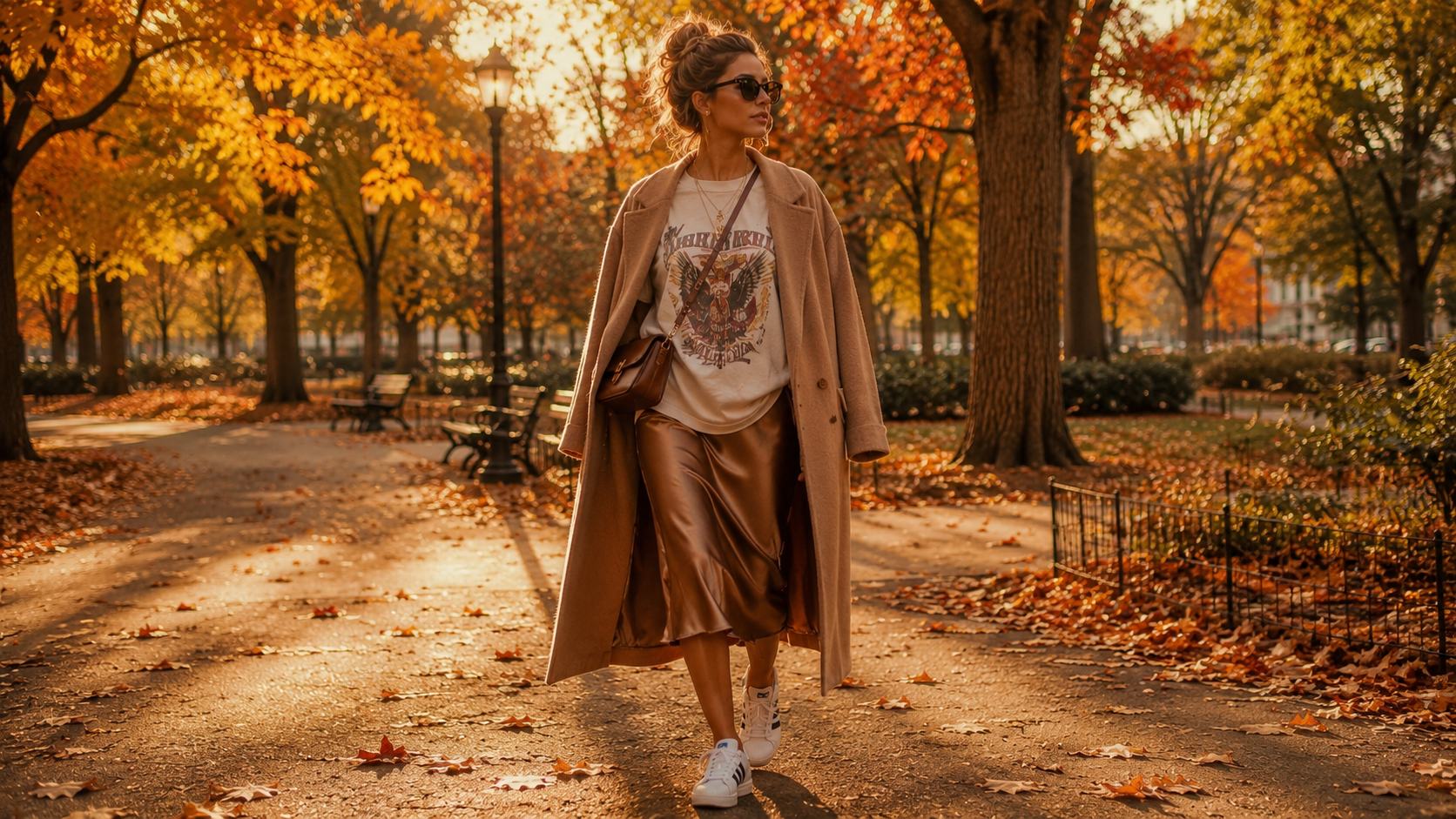  fall outfit ideas with slip skirts 