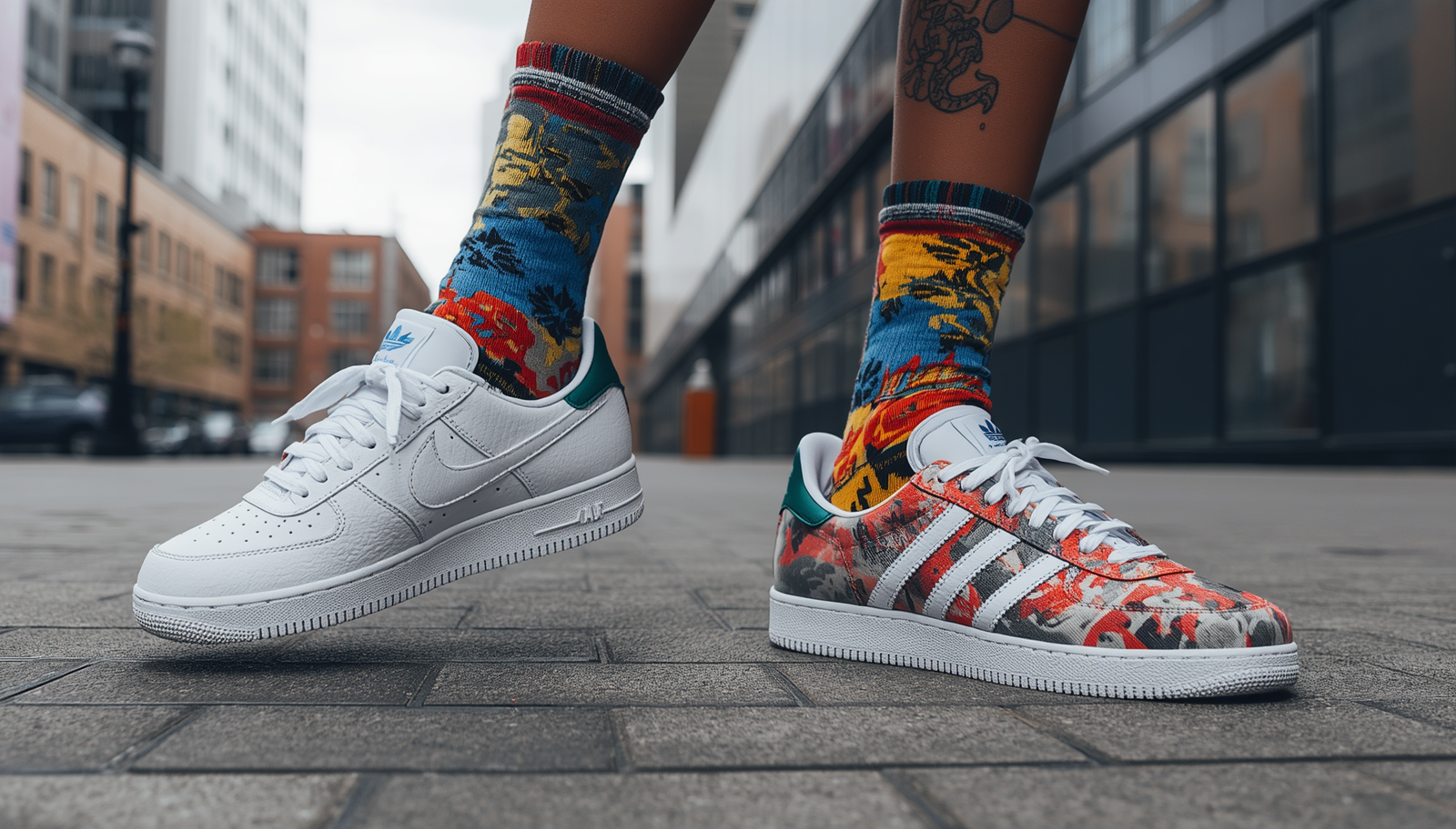 Mismatched Shoes 2.0: Why Patterns & Colors Are Trending 2 mismatched shoes 2.0