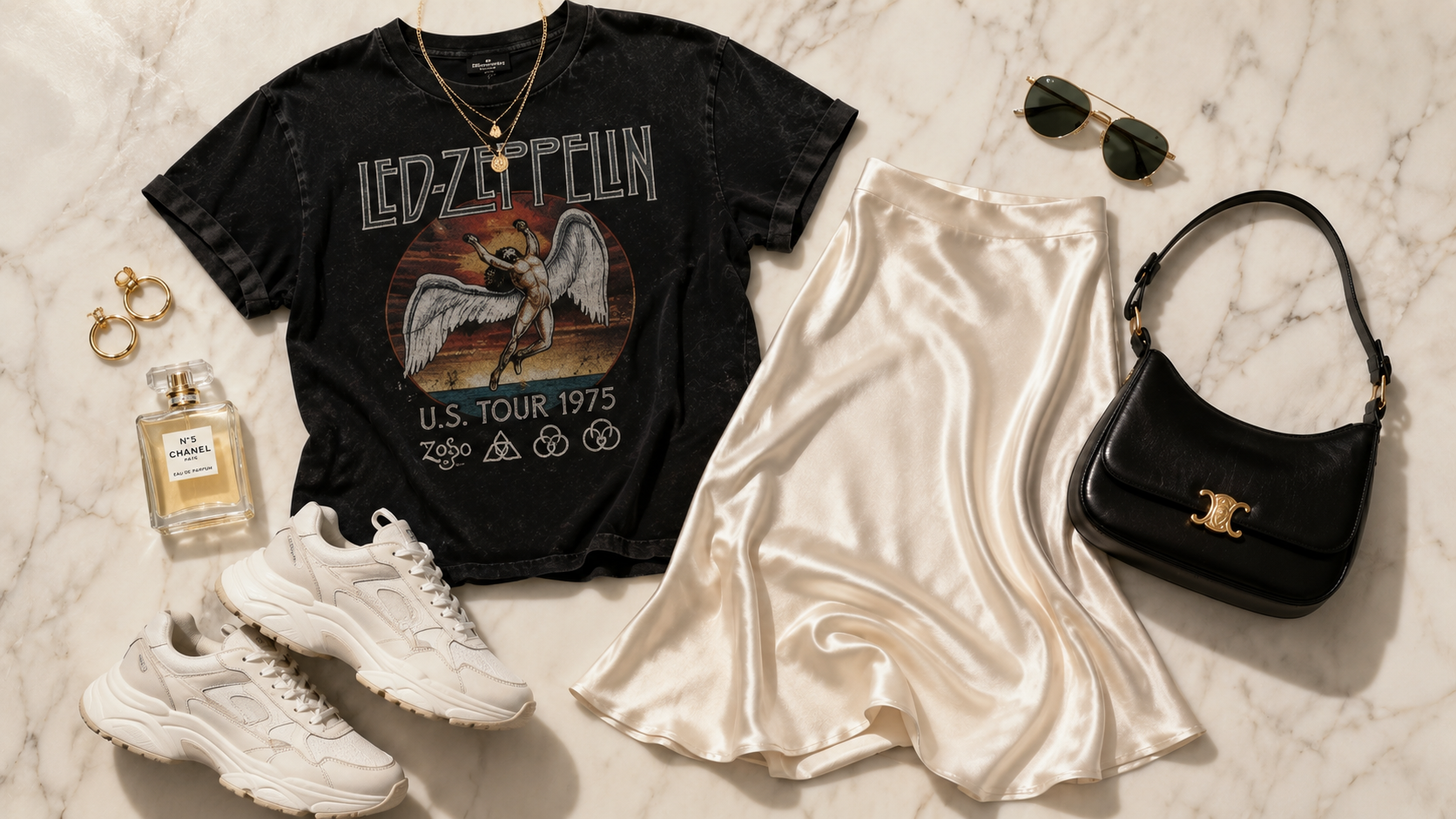 vintage tee and slip skirt accessories 