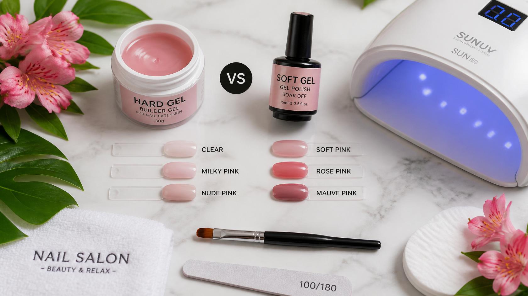 What Is Hard Gel Nails? Simple Salon Guide for 2026 2 Hard Gel Nails vs Soft Gel Nails