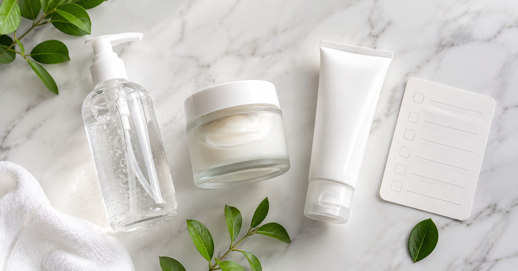 Fungal Acne Cleanser Guide: What to Look For 3 Minimalist skincare flat-lay arrangement