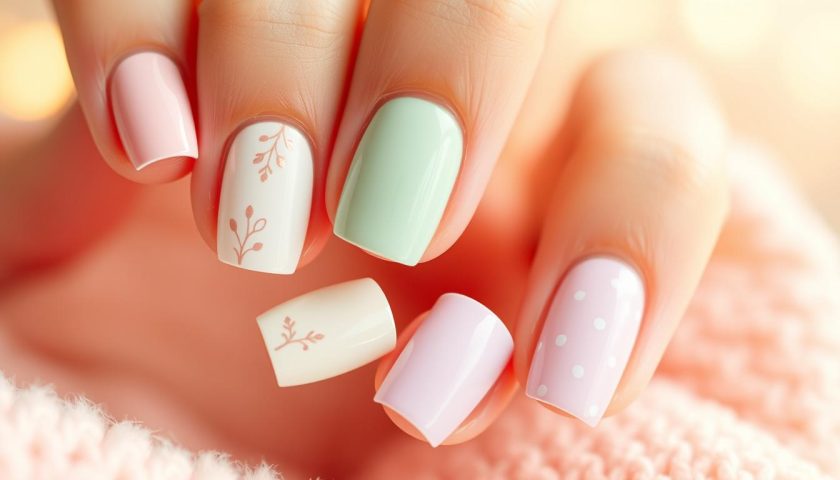 Pastel Nail Designs: Soft Ideas for Every Season 2 Pastel nail designs in soft pink mint green and lavender with glossy seasonal nail art details