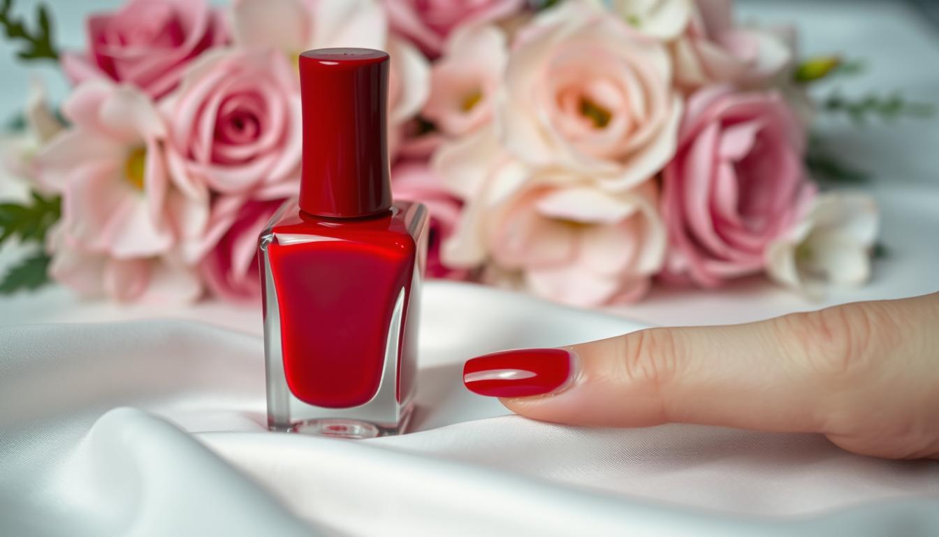 deep red nail polish