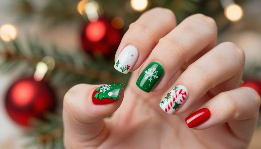 christmas colour nail