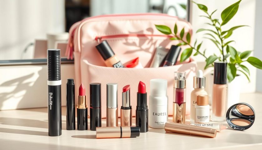 Drugstore Beauty Products: Best Affordable Ideas 2 Affordable drugstore makeup and skincare products on a beauty vanity